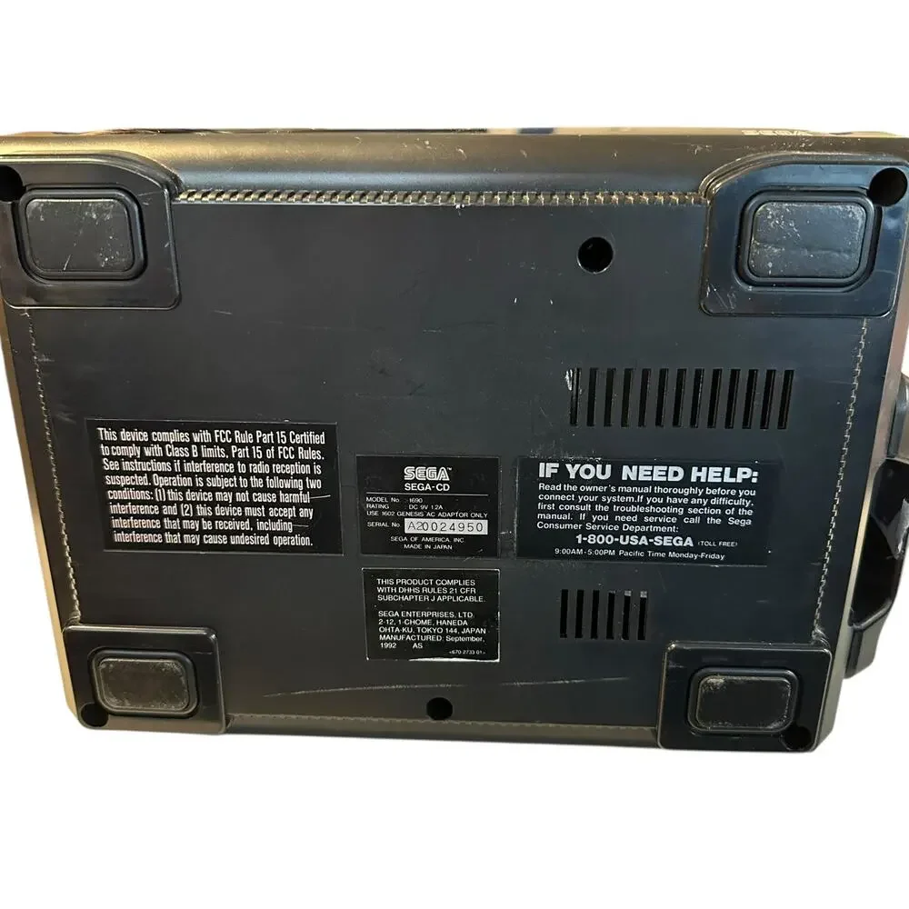 Sega Genesis Sega CD Model 1 With Autographs Model 1690 Untested